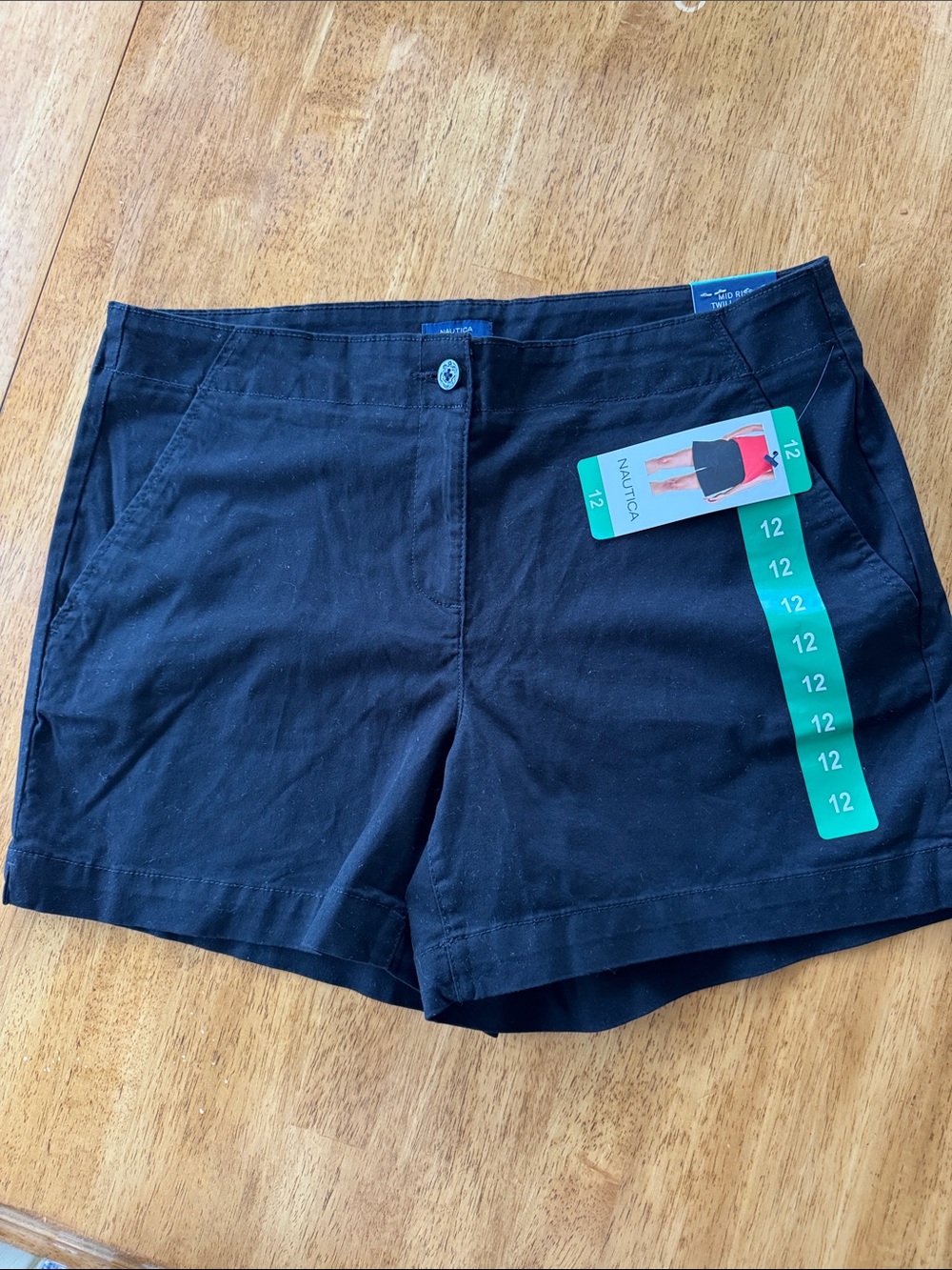 Nautica women’s size 12 Black Women's Casual Cotton-Blend Shorts